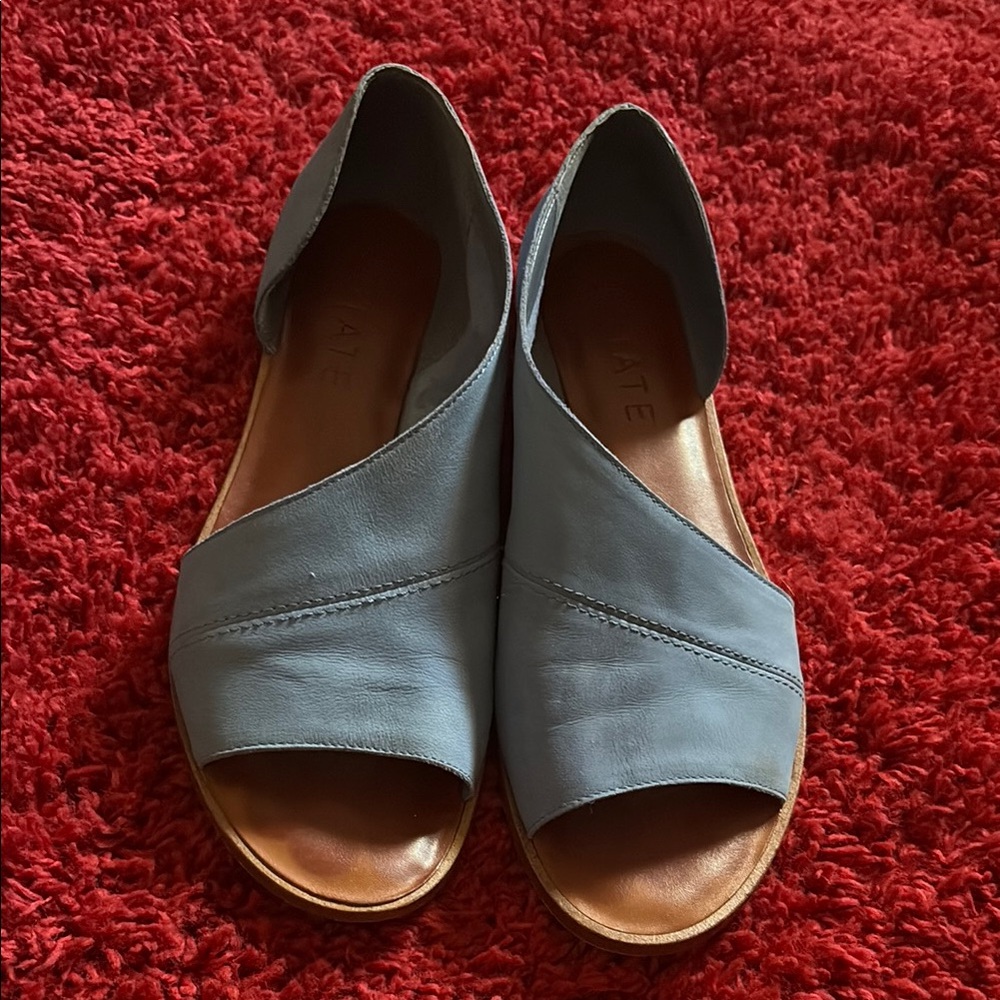 1. State Blue Leather d'Orsay Sandals